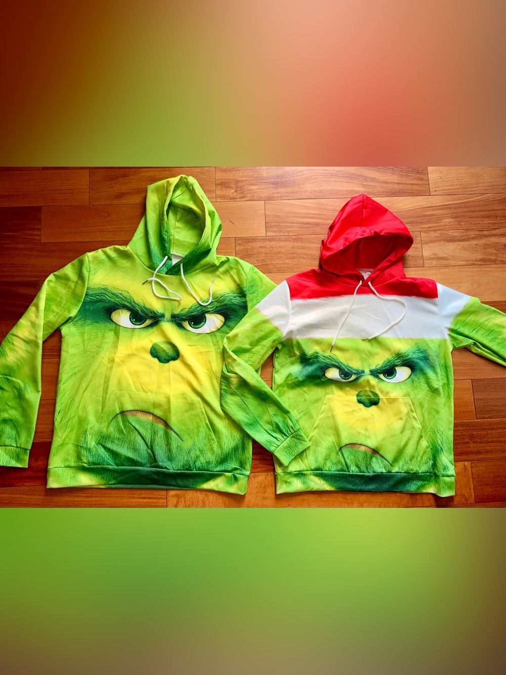 NWT Matching Grinch Christmas Hoodies Set - 2 Pullovers (Adult/Youth Sizes)